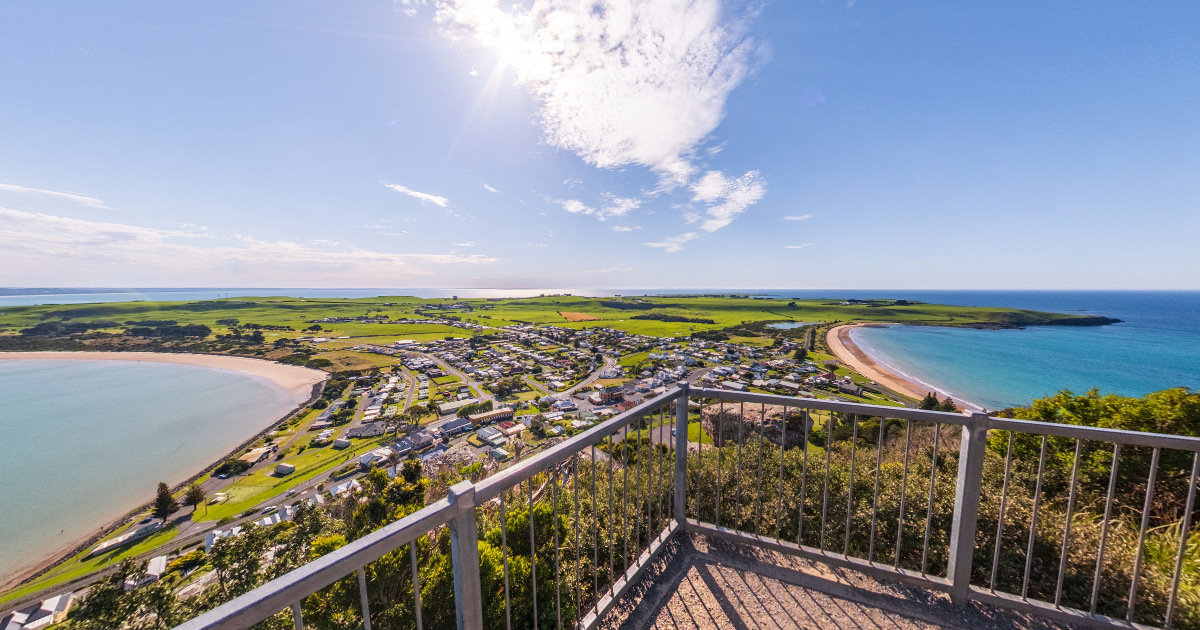 Panoramic view of Highfield Lookout, Tasmania