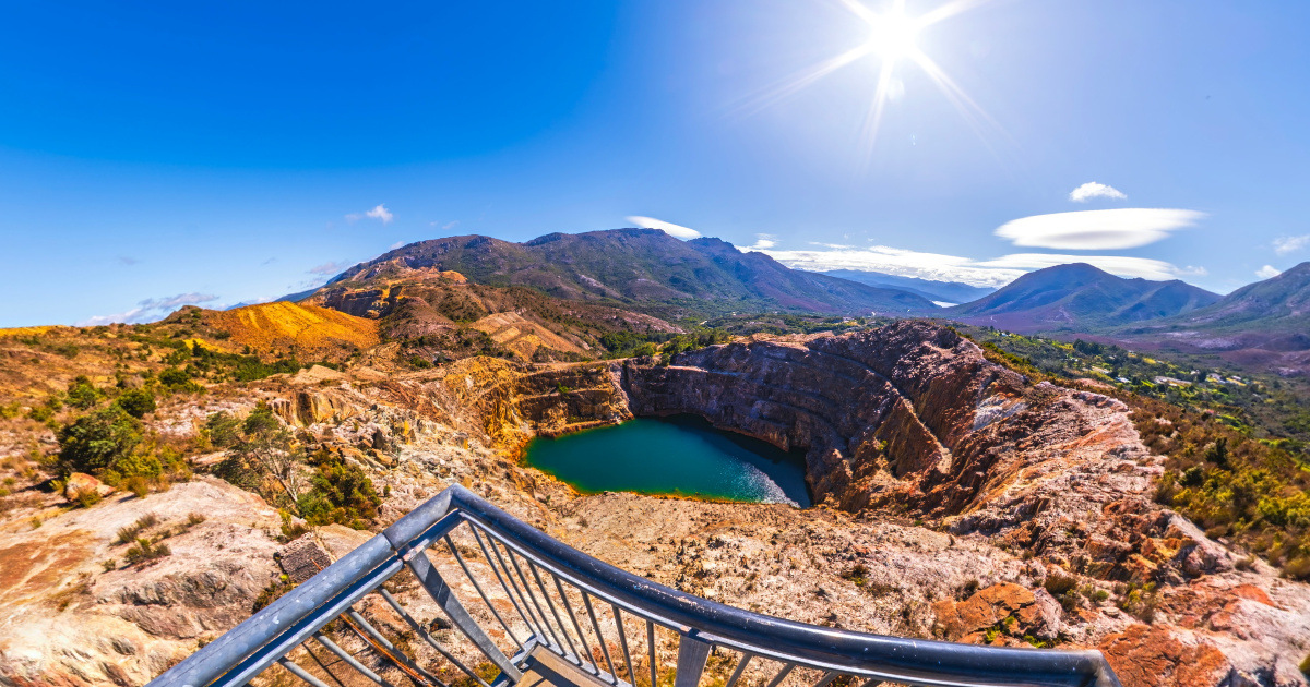 Panoramic view of Iron Blow Lookout, Tasmania