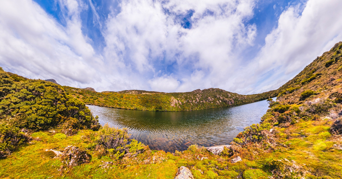 Panoramic view of Ladies Tarn, Tasmania