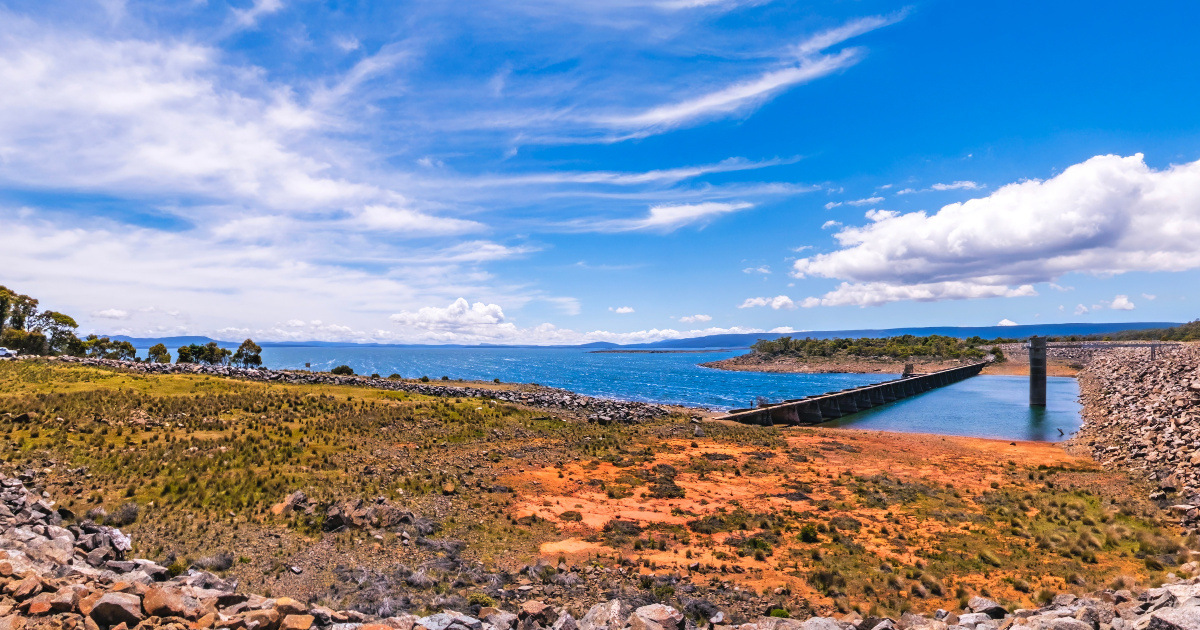 Panoramic view of Miena Dam, Tasmania