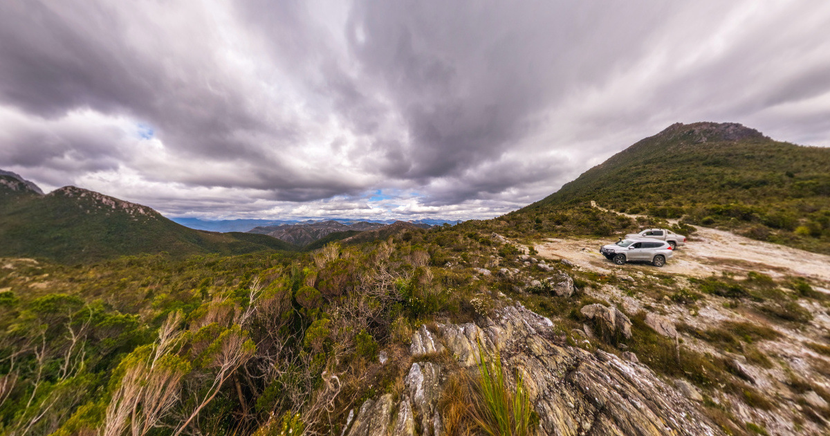 Panoramic view of Mount Huxley, Tasmania