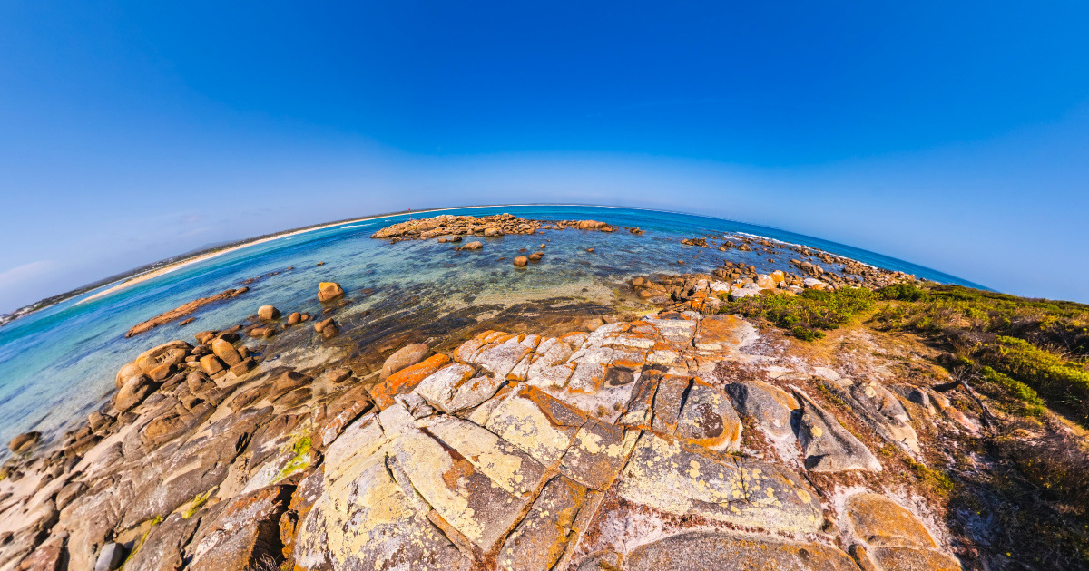 Panoramic view of Musselroe Bay, Tasmania
