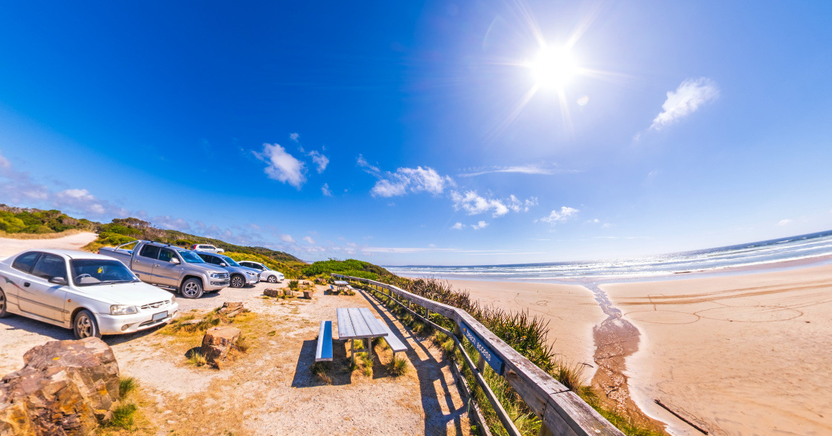 Panoramic view of Ocean Beach Lookout, Tasmania
