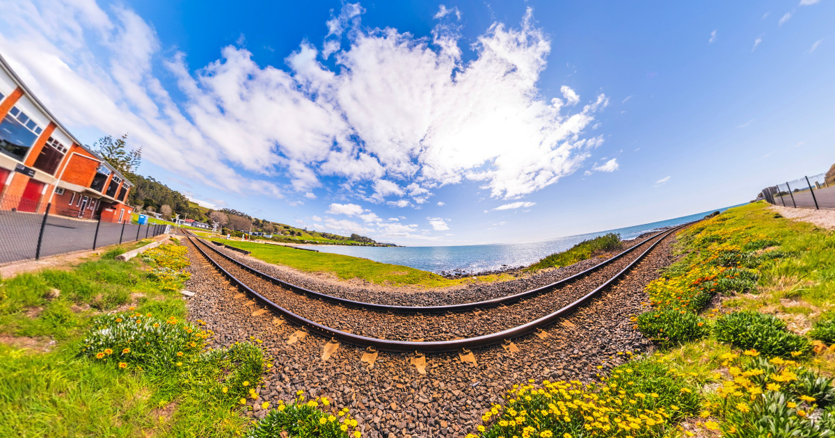 Panoramic view of Preservation Bay, Tasmania