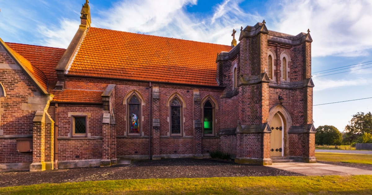 Panoramic view of St. Lukes Anglican Church, Tasmania