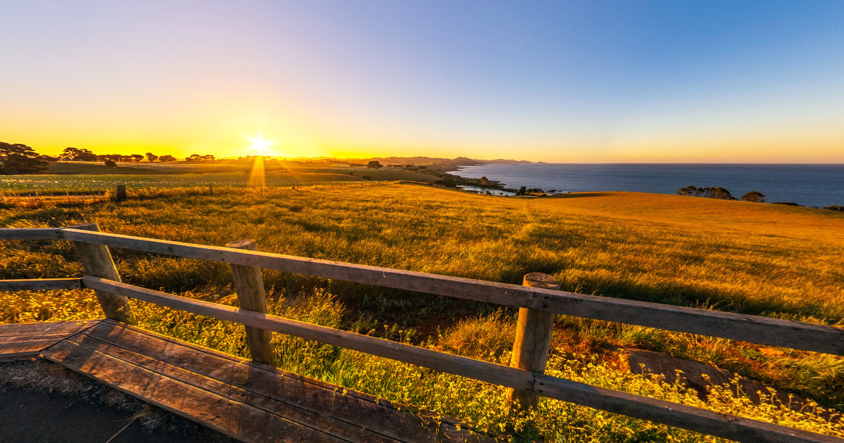 Panoramic view of Table Cape Lookout, Tasmania