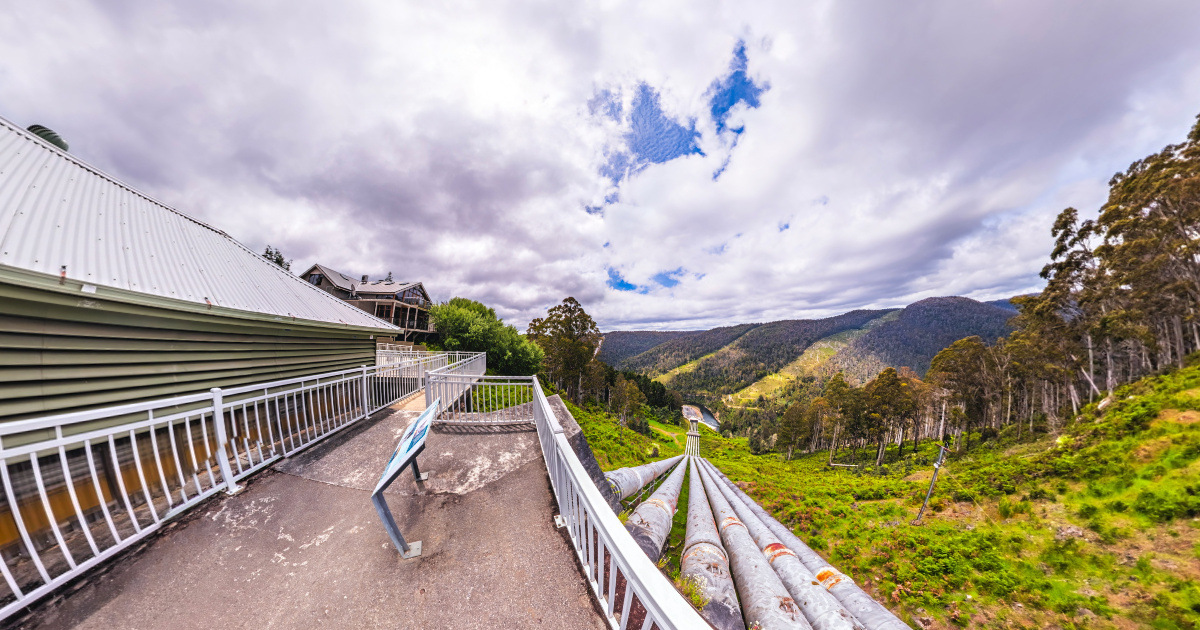 Panoramic view of Tarraleah Power Station Lookout, Tasmania