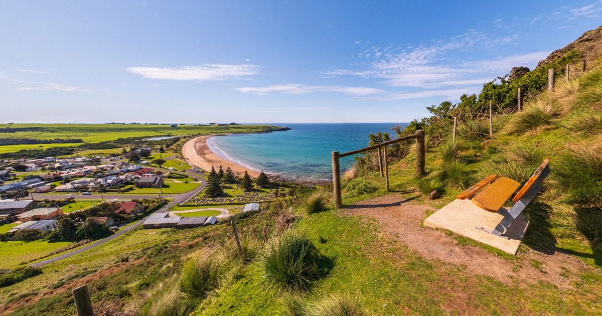 Panoramic view of The Nut Walk, Tasmania