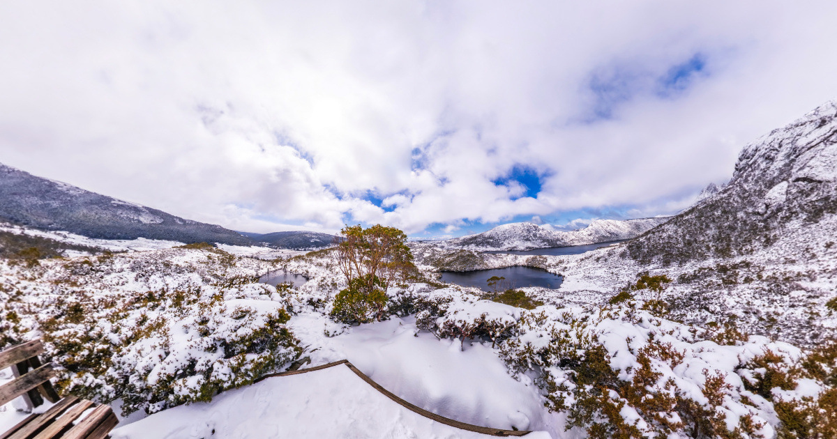 Panoramic view of Wombat Peak, Tasmania